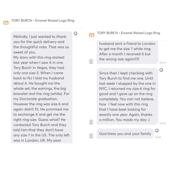 TORY BURCH • Enamel Raised Logo Band Ring - Picture 7 of 9